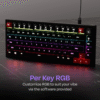 Kreo Hive RGB Anti-ghosting Gaming Keyboard, 75% Tenkeyless Wired Mechanical Keyboard with RGB Backlight, Volume Knob, NKRO, PC Gaming Keyboard Detachable USB C Cable (RGB Backlight, Red Switch) - Image 3