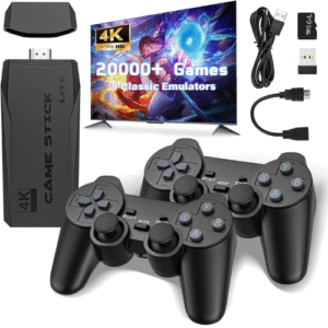 Retro Game Console with 2 Wireless Controllers, Video Game Preloaded with 20,000+ Classic Games, HDMI Output, Plug and Play (Limited Edition), Black