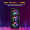 Ant Esports Elite 1100 Mid-Tower Computer Case/Gaming Cabinet - Black | Support ATX, M-ATX, ITX | Pre- Installed 3 x 120mm Front and 1 x 120mm Rear Rainbow Fans - Image 2
