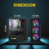 Ant Esports Elite 1100 Mid-Tower Computer Case/Gaming Cabinet - Black | Support ATX, M-ATX, ITX | Pre- Installed 3 x 120mm Front and 1 x 120mm Rear Rainbow Fans - Image 16