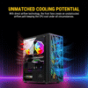 Ant Esports Elite 1100 Mid-Tower Computer Case/Gaming Cabinet - Black | Support ATX, M-ATX, ITX | Pre- Installed 3 x 120mm Front and 1 x 120mm Rear Rainbow Fans - Image 3