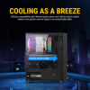 Ant Esports Elite 1100 Mid-Tower Computer Case/Gaming Cabinet - Black | Support ATX, M-ATX, ITX | Pre- Installed 3 x 120mm Front and 1 x 120mm Rear Rainbow Fans - Image 6