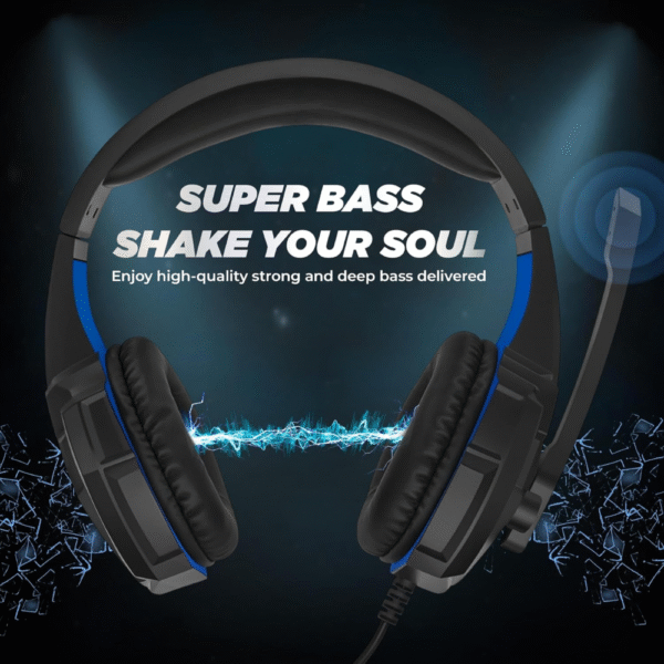 PunnkFunnk BattleKiller Gaming Headset Multi-Platform Compatible with PS4, Xbox One, PC, Nintendo Switch, Mobile, 50mm Surround Sound, Noise-Canceling Mic, LED Lights(Black) - Image 6
