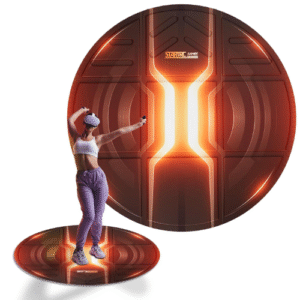 VR Mat for Virtual Reality, Anti-Slip Comfortable Mat,100 Cms Round Floor Mat Premium Game Accessories Compatible with VR Headset, Gaming Chair Accessories, Neon Orange